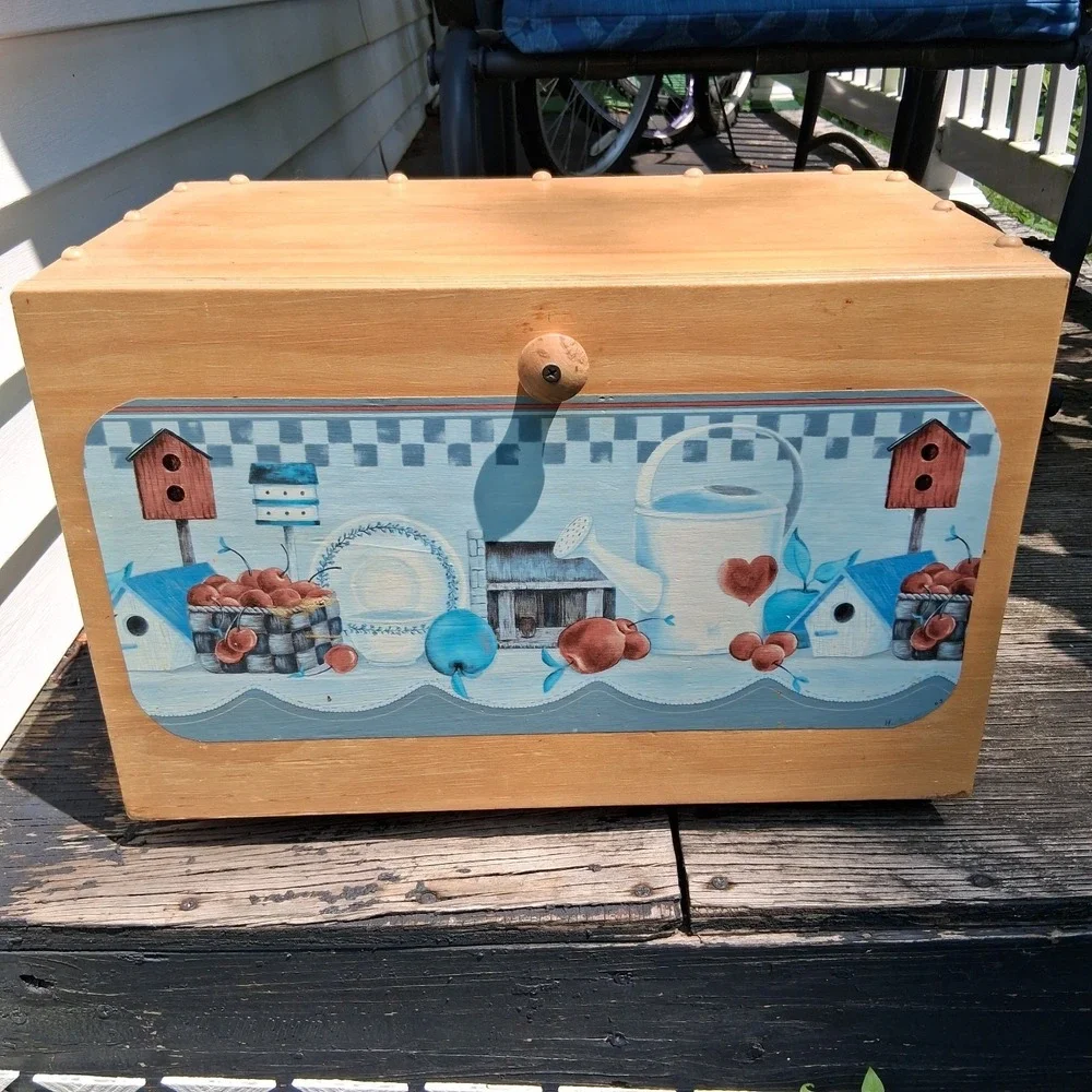 Vintage 90s Cottagecore Country Bread Box Butter Mom Unique!